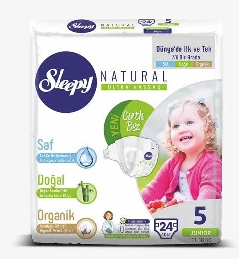 Sleepy Natural Bebek Bezi 5 Beden 24'lü