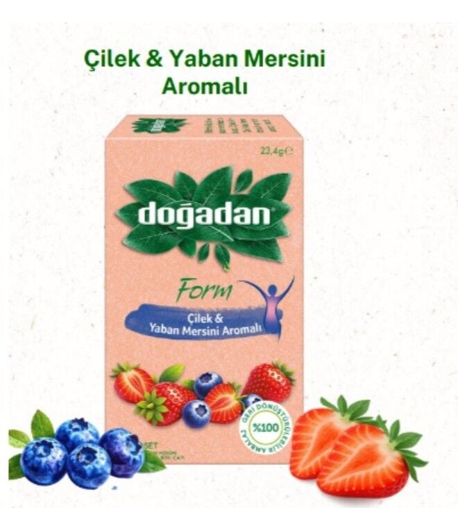 Doğadan Çay Form Çilek & Yaban Mersini 18li