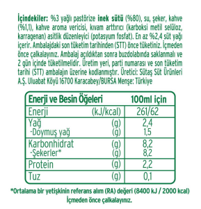 Sütaş Latte 1 Lt