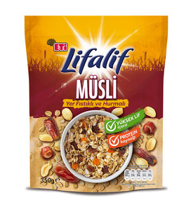 Eti Lifalif Yer Fıstıklı Hurmalı Musli 350gr
