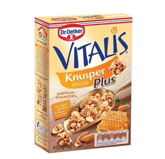 Dr. Oetker Vitalis Knusper Çıtır Bal Bademli Müsli 450 Gr