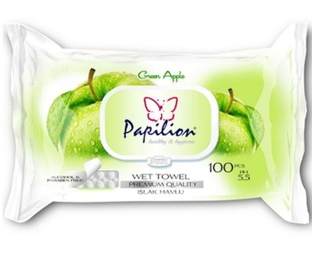 Papilion Islak Havlu Mendil Elma 100'lü