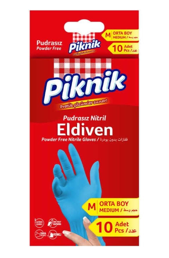 Piknik Nitril Eldiven Orta 10lu