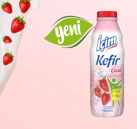 İçim Süt 1lt Yarım Yağlı Çilekli