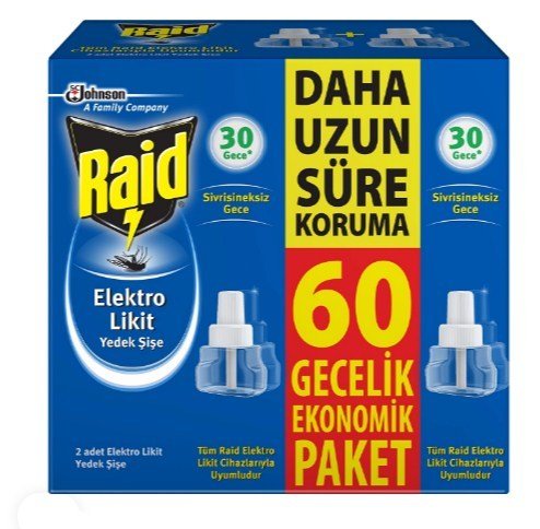 Raid Elektro Likit Sivrisineksiz Etkin Koruma 60 Gece Yedek Şişe