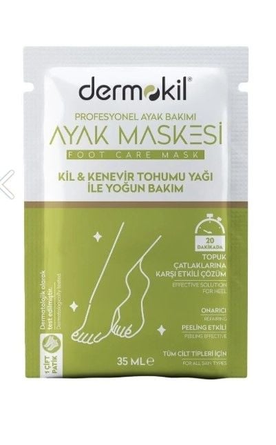 Dermokil Ayak Maskesi Kil & Kenevir Peeling Etkili 35ml