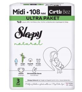 Sleepy Çocuk Bezi Natural Ultra No: Midi 108 li