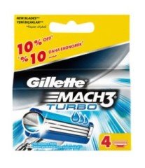 Gillette Mach3 Turbo Yedek Tıraş Bıçağı 4'lü