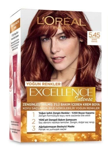 L'Oreal Excellence Intense 5.45 Bakır Kahve