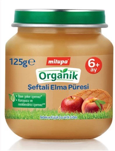 Milupa Organik Şeftali Elma Püresi 125 Gr