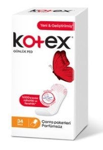 Kotex İnce Günlük Ped Parfümsüz 34'lü