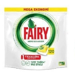 Fairy Hepsi Bir Arada Bulaşık Makinesi Deterjanı Limon Kokulu 120'li