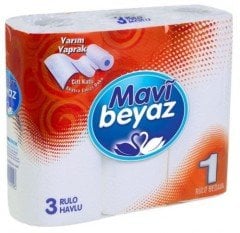 Mavi Beyaz Kağıt Havlu 3'lü