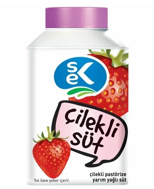 Sek Çilekli Pastörize Süt 200 Ml
