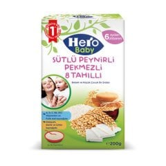 Hero Baby Sütlü 8 Tahıllı Peynirli Pekmezli Eb 200 Gr